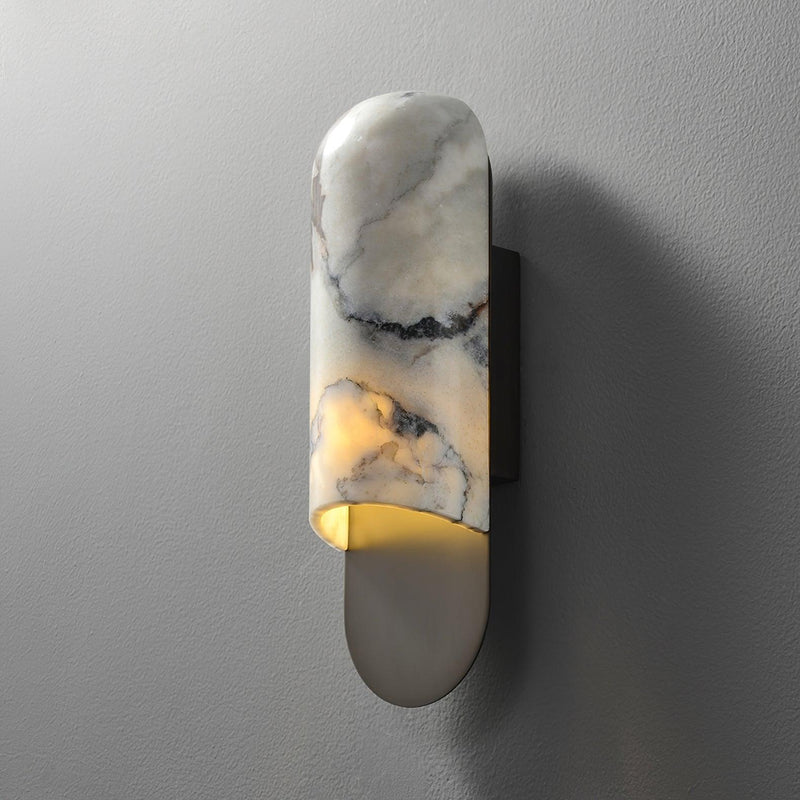Applique murale moderne Zayne en Marbre Blanc et noir