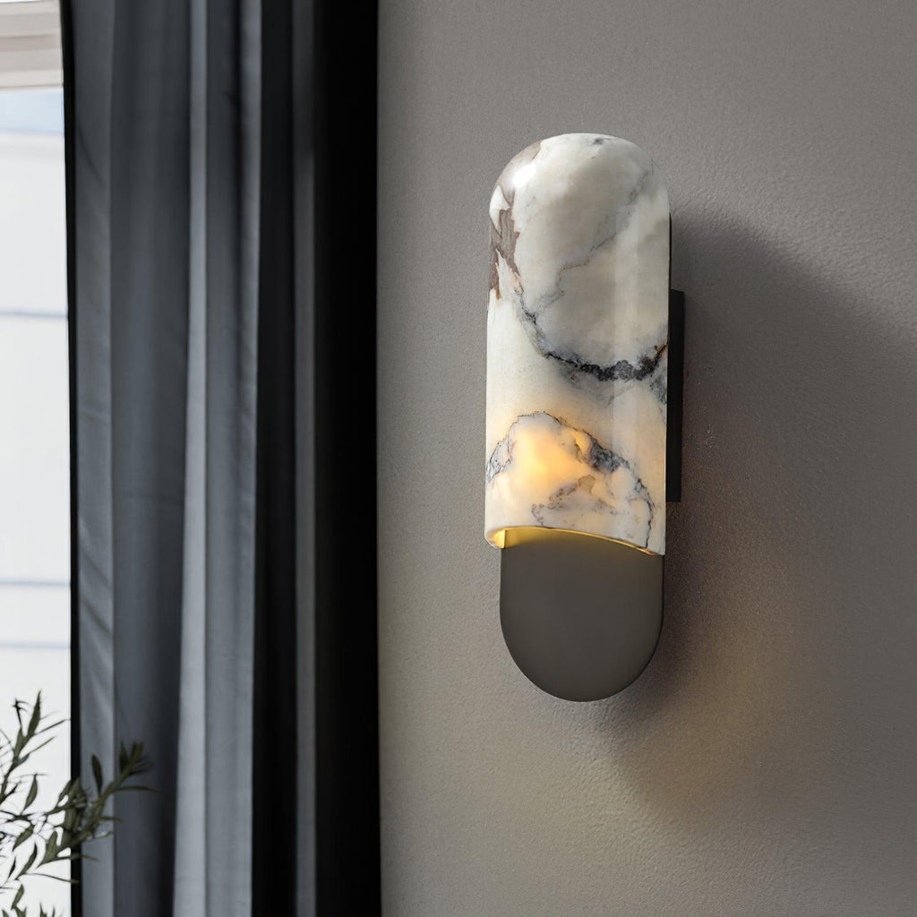 Applique murale moderne Zayne en Marbre Blanc et noir