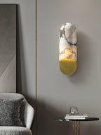 Applique murale moderne Zayne en Marbre Blanc et doré