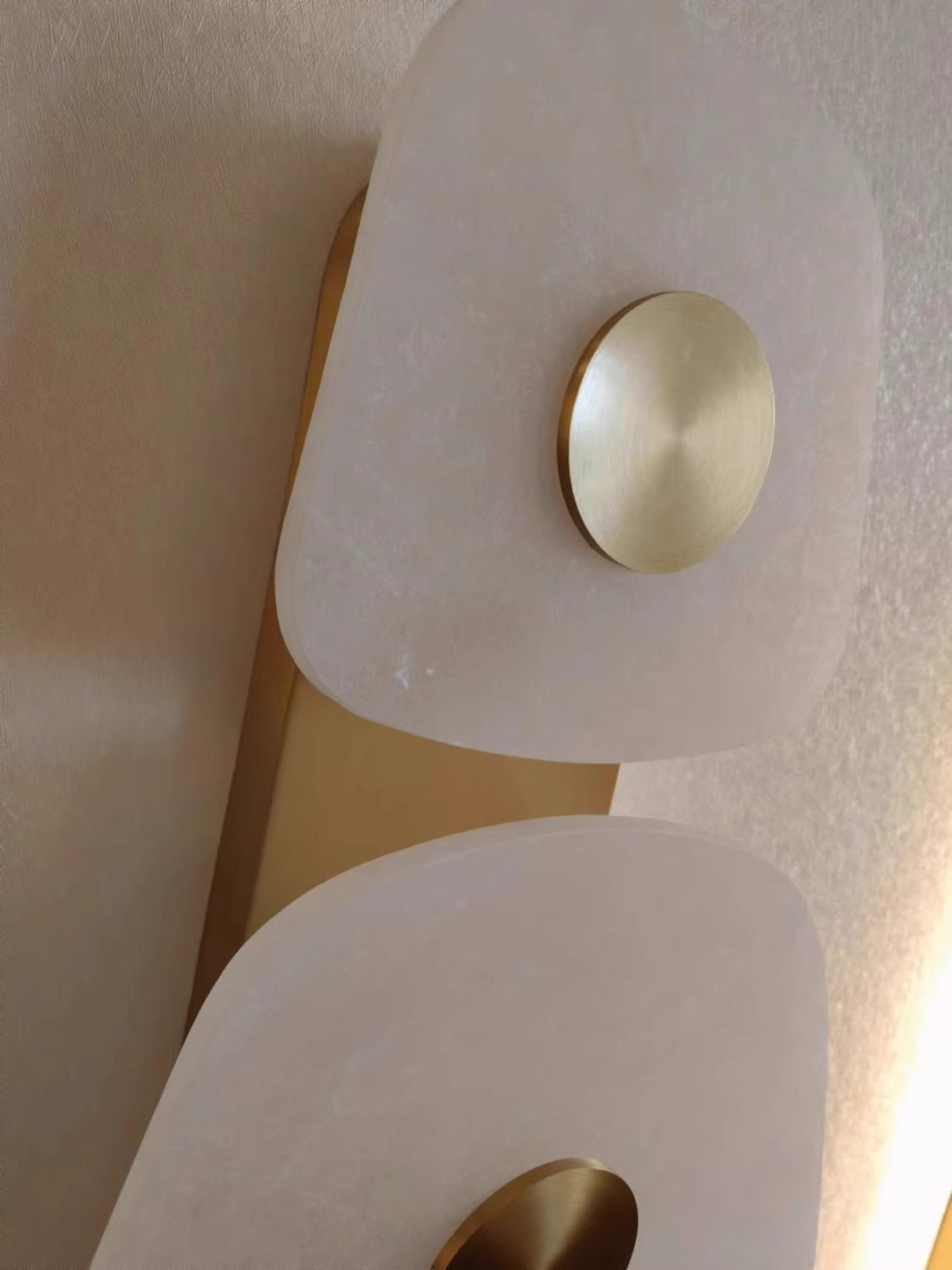 Applique murale moderne Glen en Albâtre Laiton et blanc