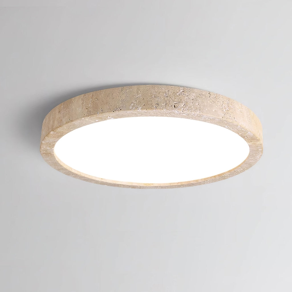 Plafonnier moderne Gannon en Travertin jaune et blanc