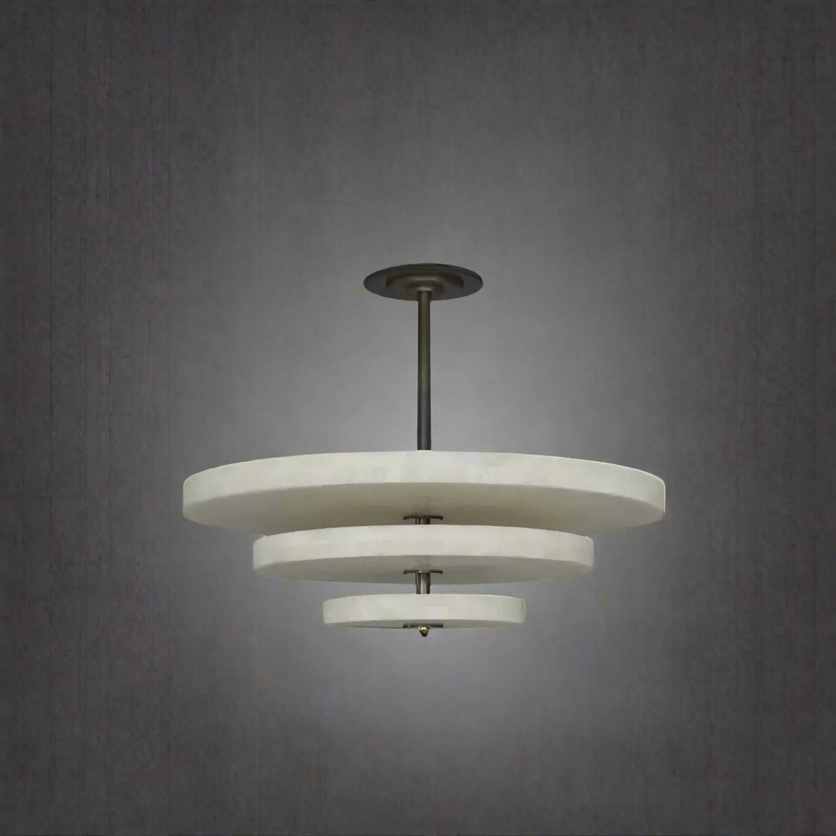 Lustre moderne Oran en Albâtre Bronze et blanc