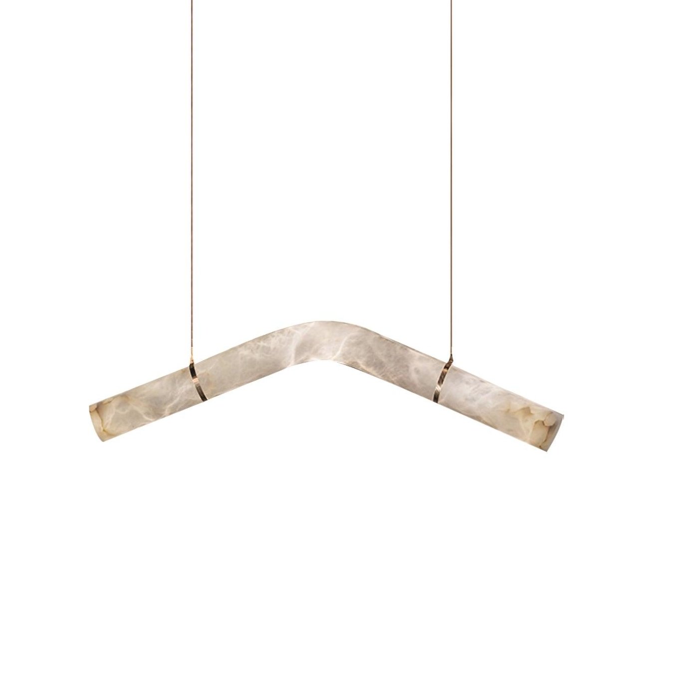Suspension moderne Halvdan en Laiton et albâtre blanc