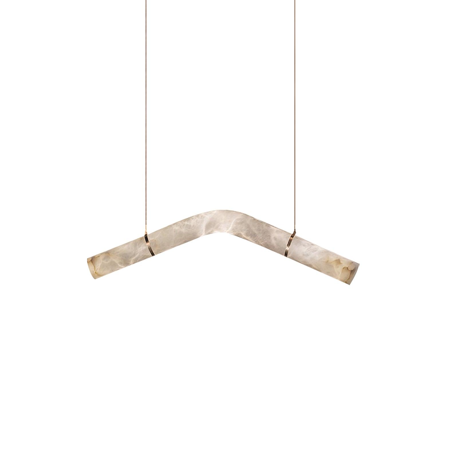 Suspension moderne Jarrod en Laiton et albâtre blanc