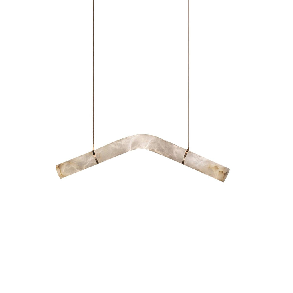 Suspension moderne Halvdan en Laiton et albâtre blanc