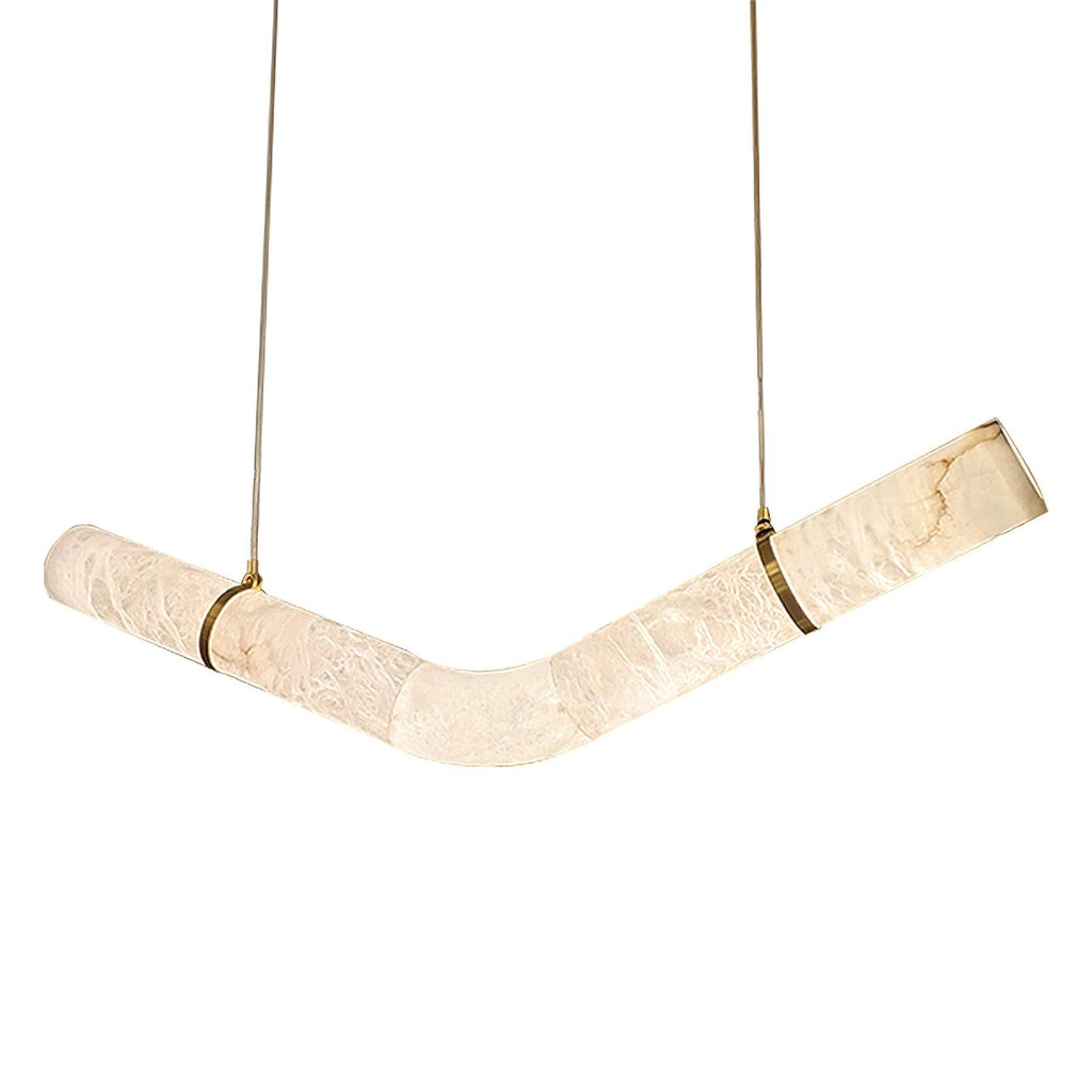 Suspension moderne Halvdan en Laiton et albâtre blanc