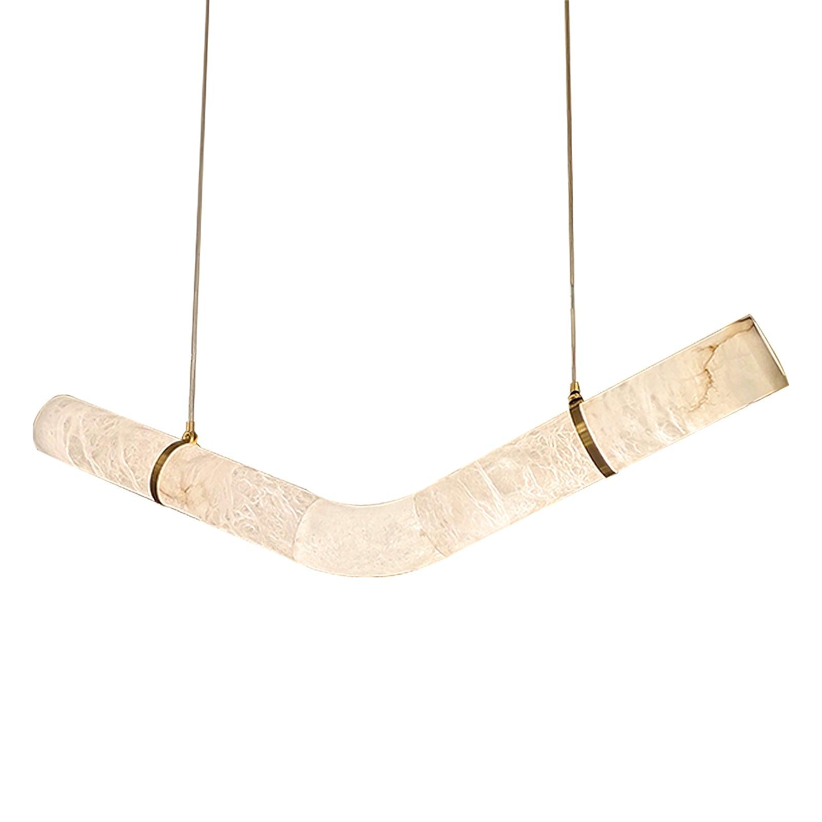 Suspension moderne Halvdan en Laiton et albâtre blanc