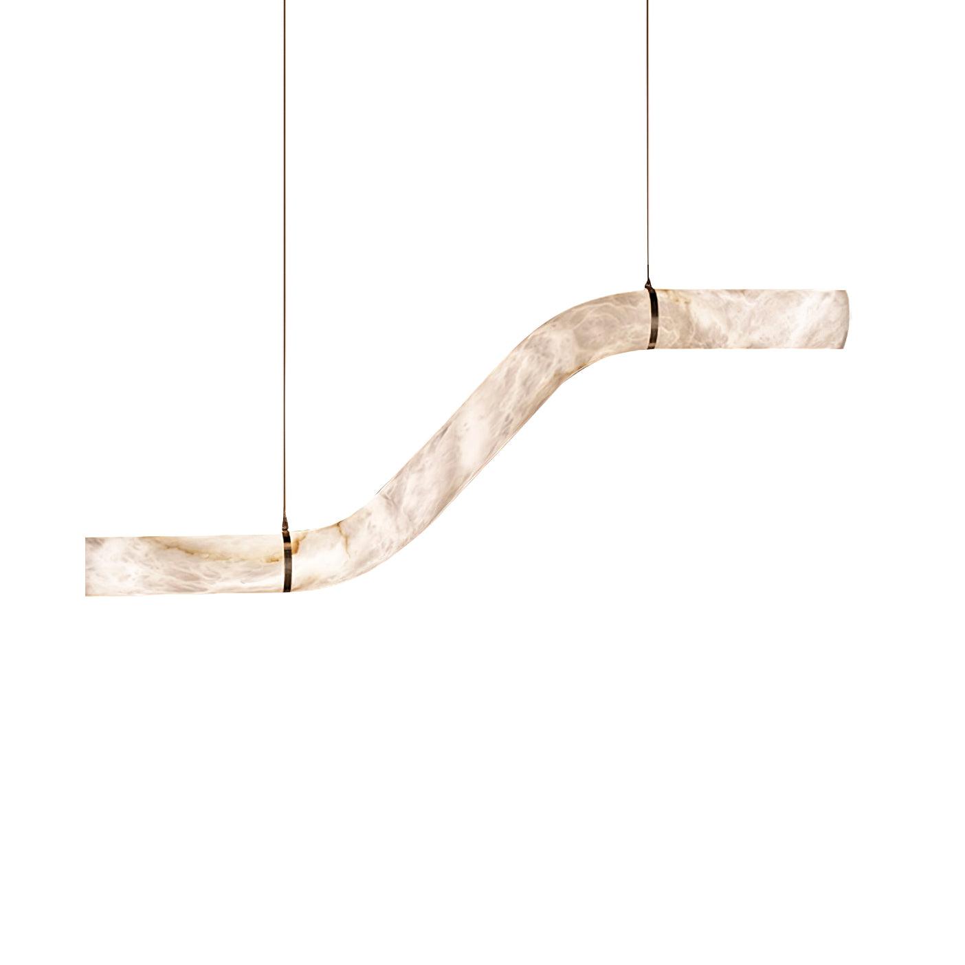 Suspension moderne Halvdan en Laiton et albâtre blanc