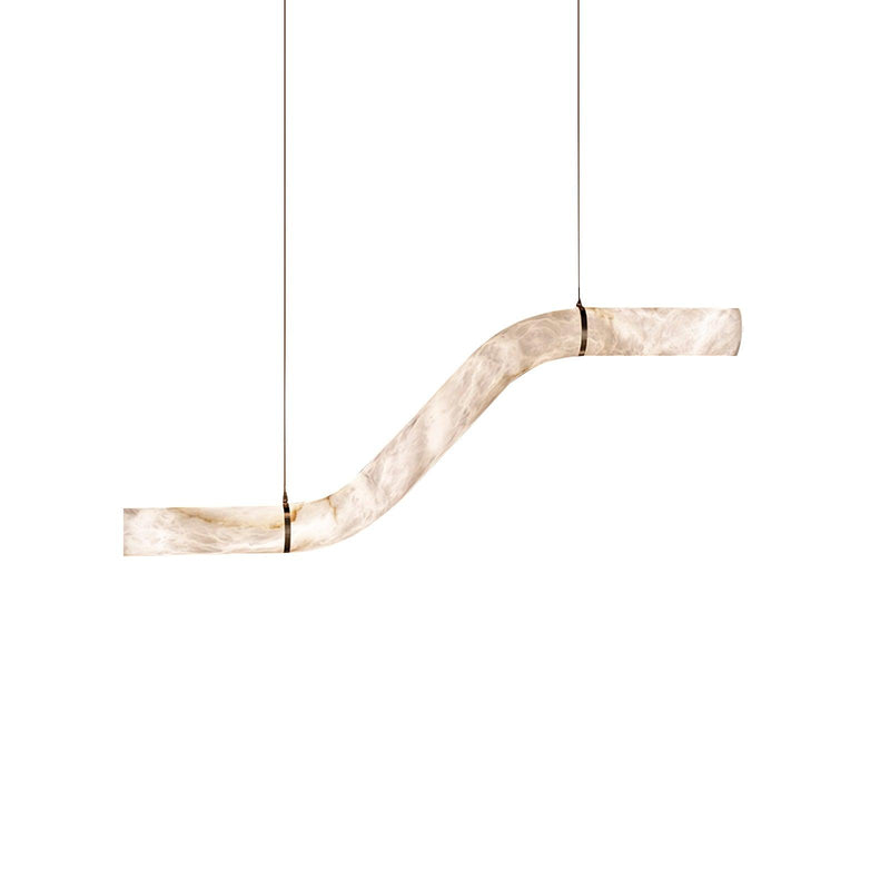 Suspension moderne Jarrod en Laiton et albâtre blanc