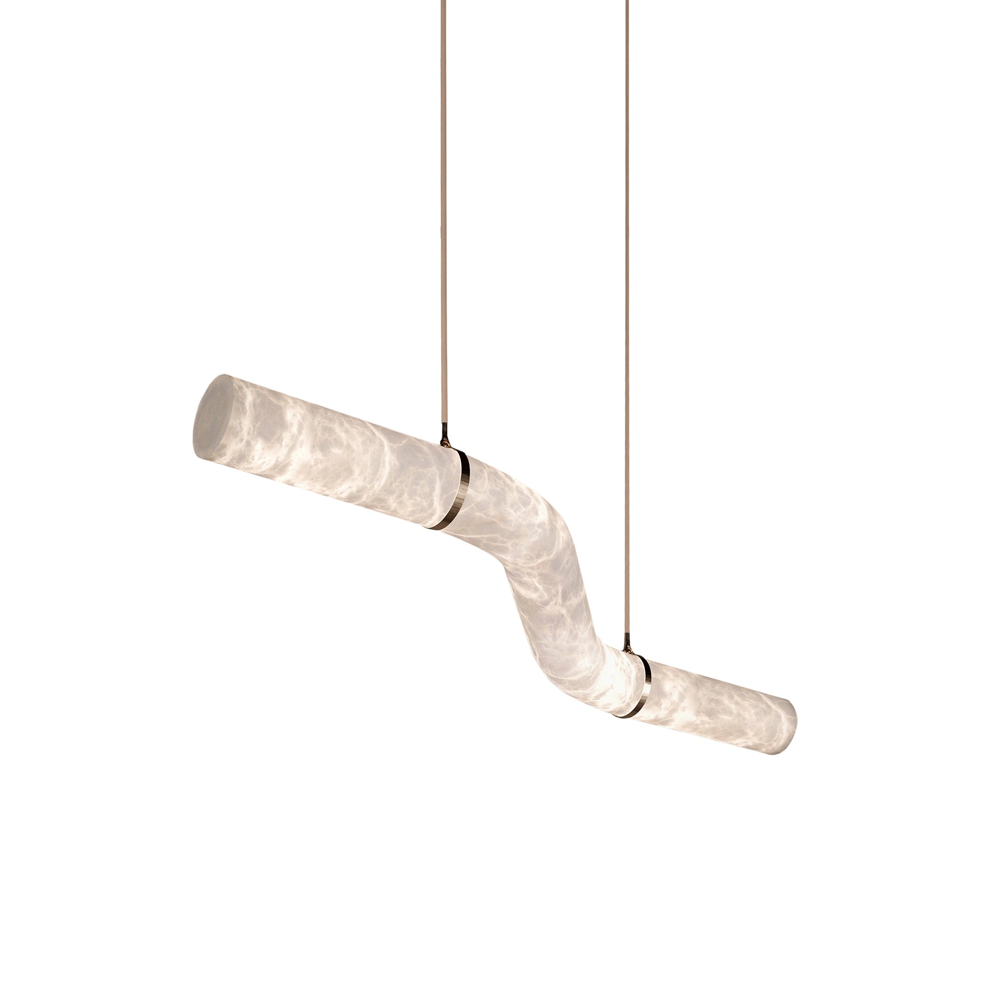 Suspension moderne Jarrod en Laiton et albâtre blanc