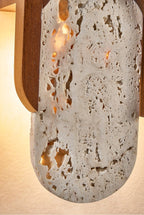 Applique murale moderne Jussi en Travertin jaune et noyer