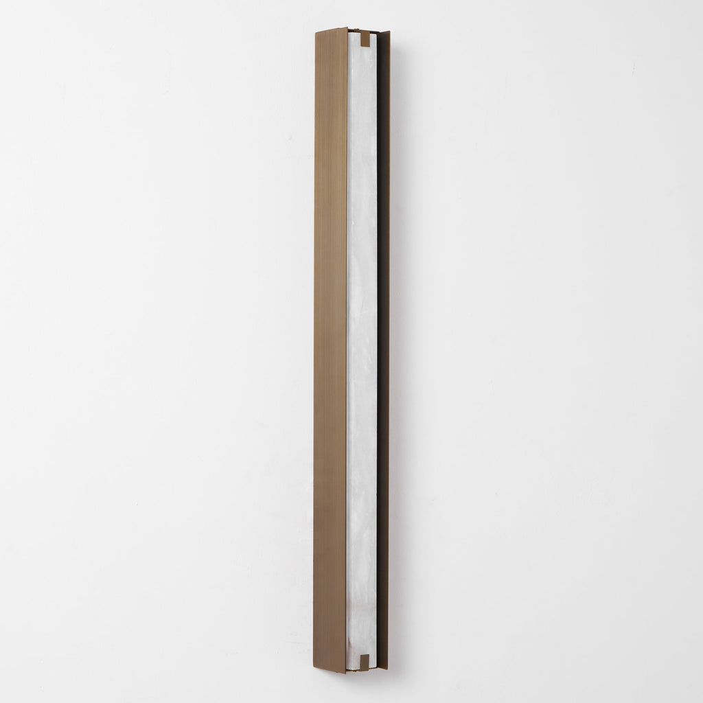 Applique murale moderne Solvi en Albâtre Bronze et blanc