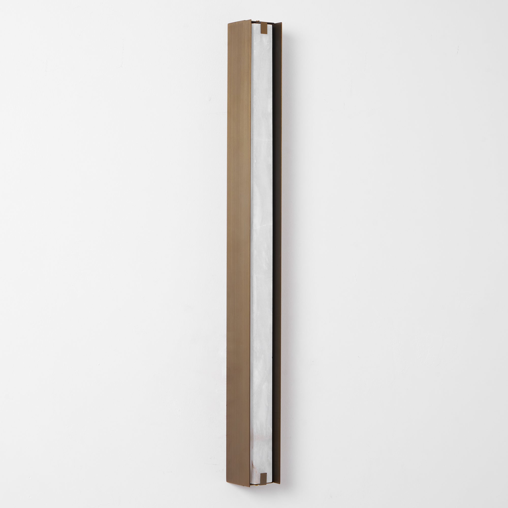Applique murale moderne Solvi en Albâtre Bronze et blanc