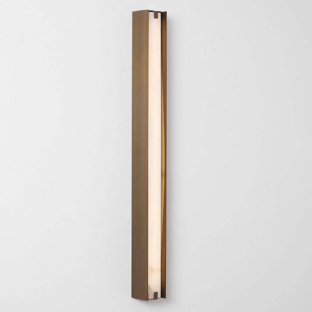 Applique murale moderne Solvi en Albâtre Bronze et blanc