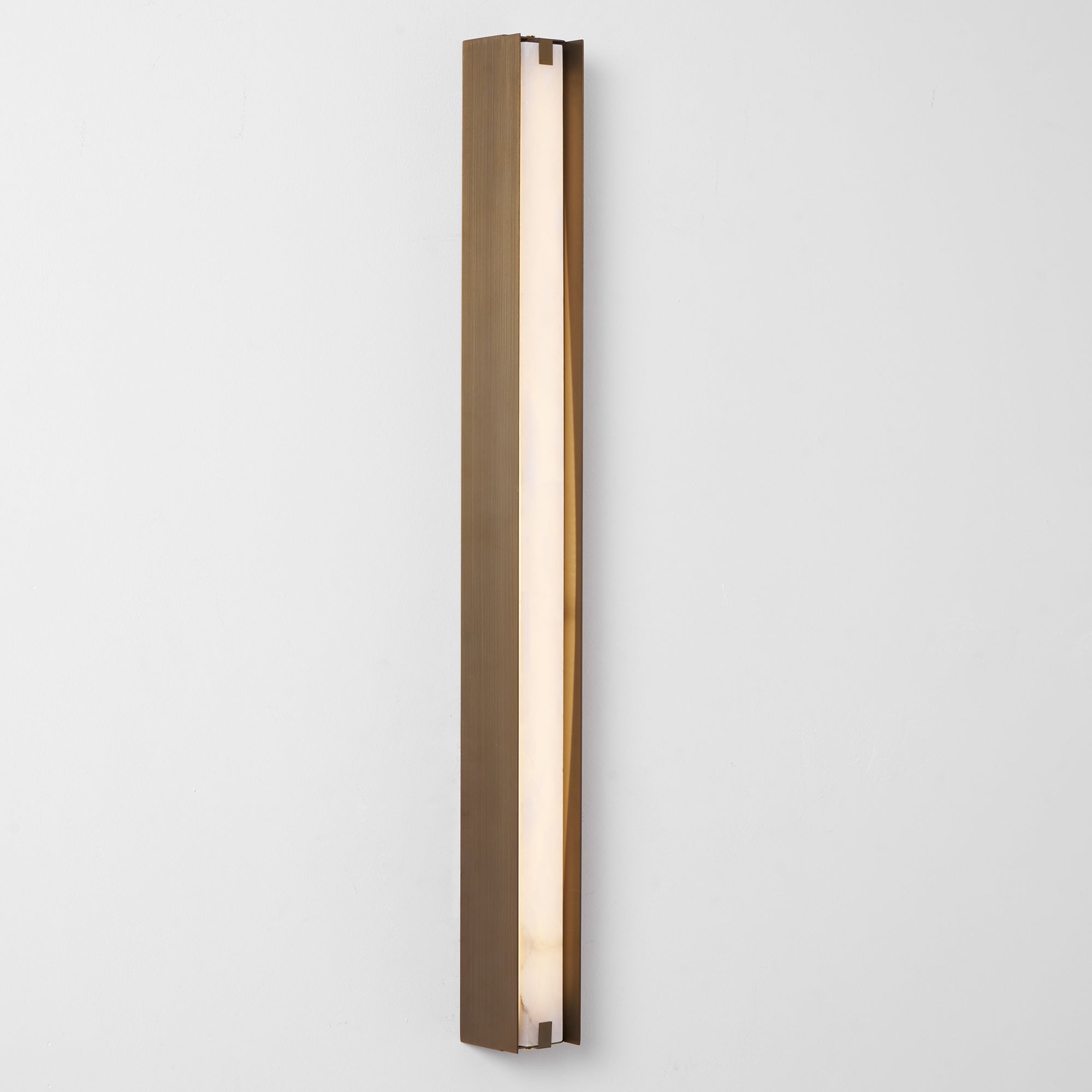 Applique murale moderne Solvi en Albâtre Bronze et blanc