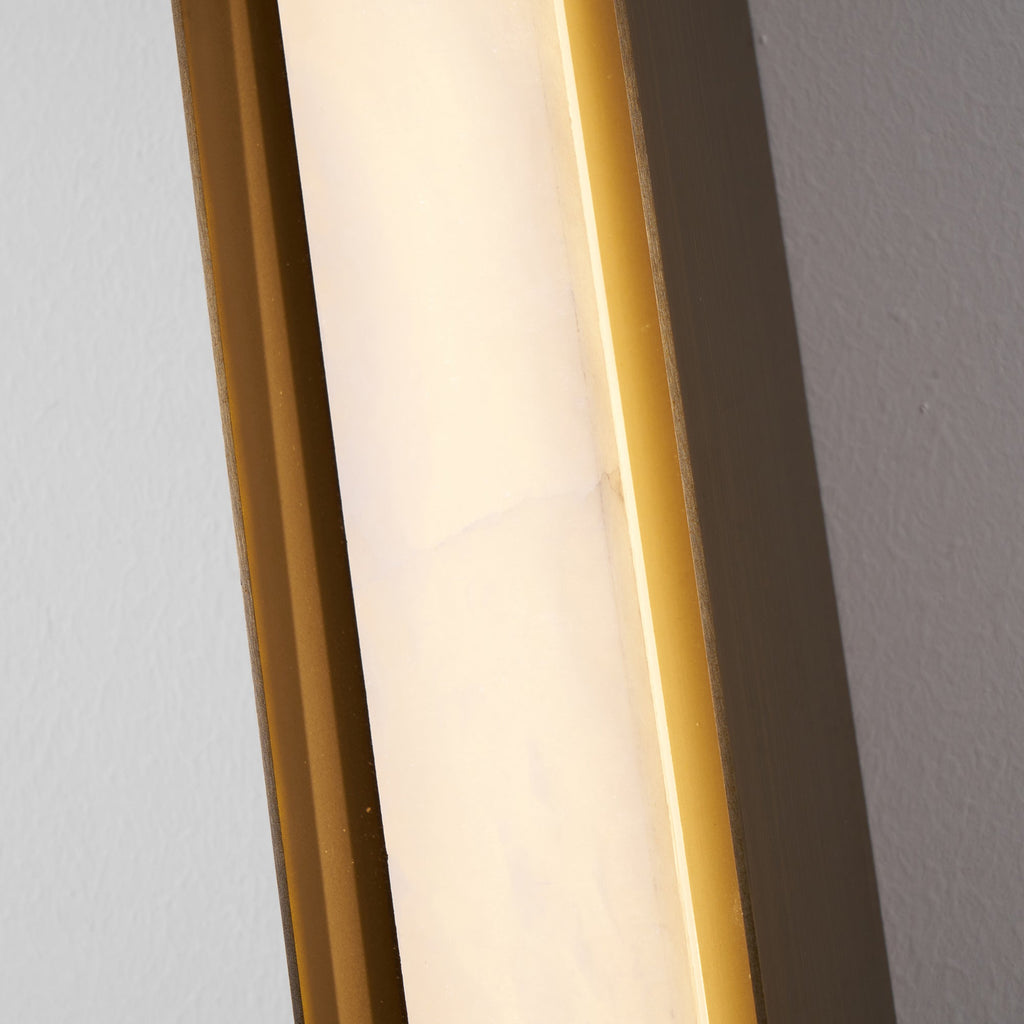 Applique murale moderne Solvi en Albâtre Bronze et blanc