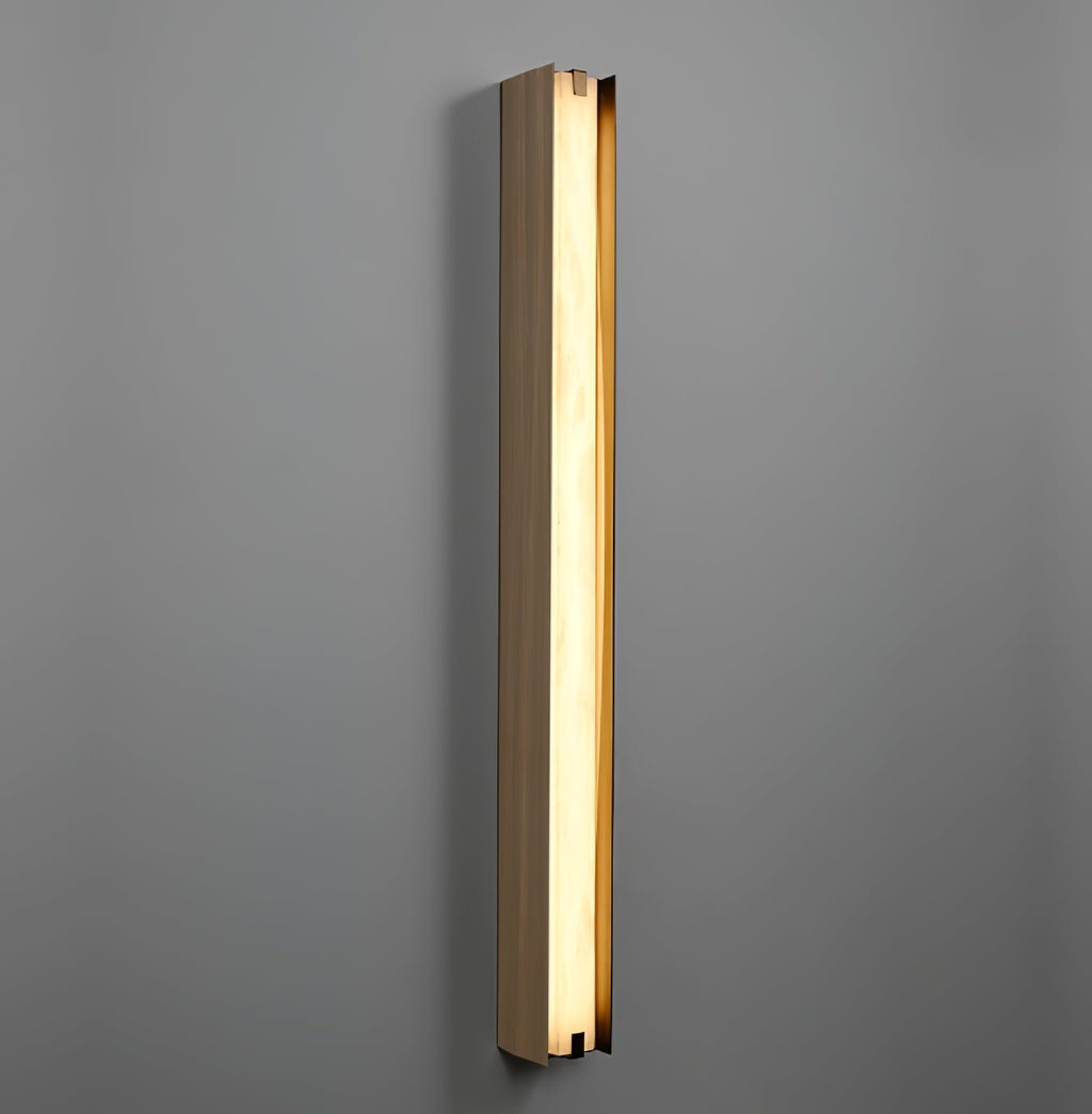 Applique murale moderne Solvi en Albâtre Bronze et blanc