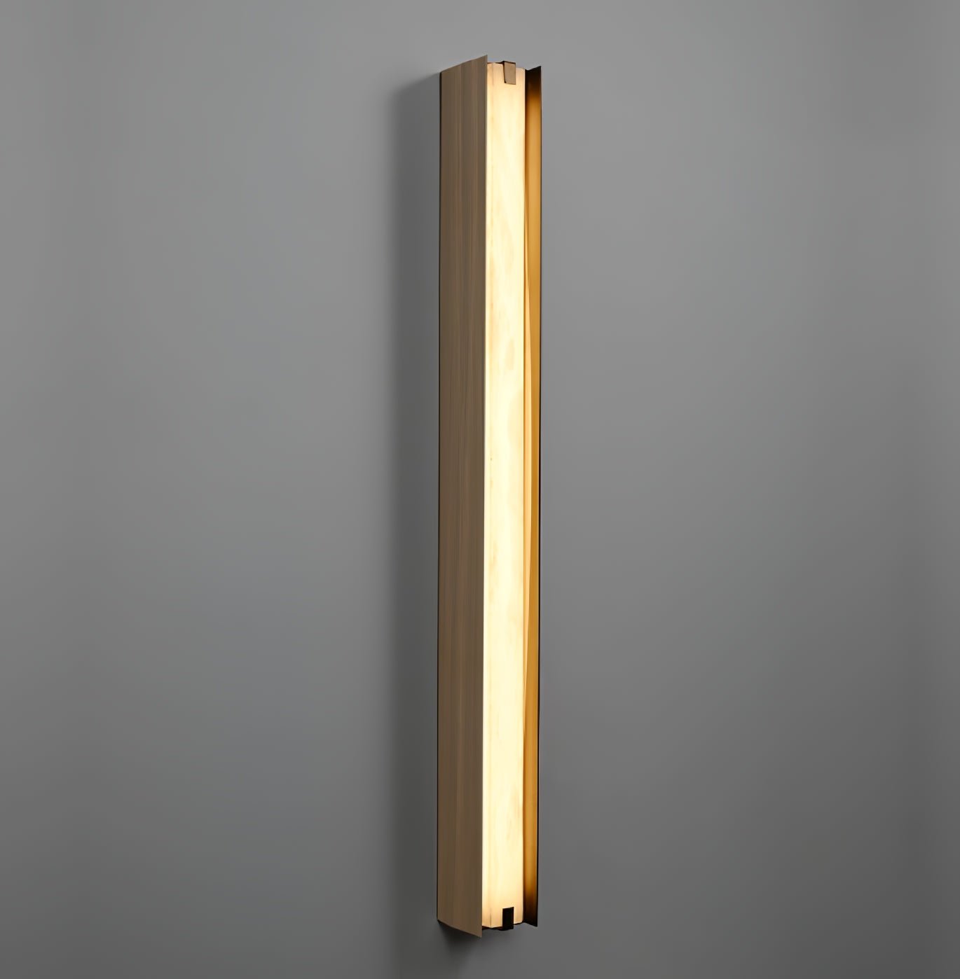 Applique murale moderne Solvi en Albâtre Bronze et blanc