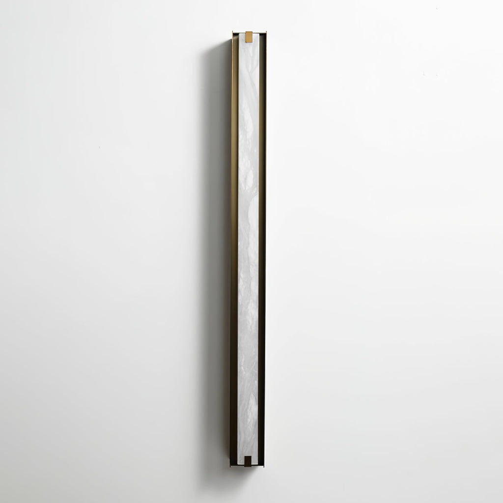 Applique murale moderne Solvi en Albâtre Bronze et blanc