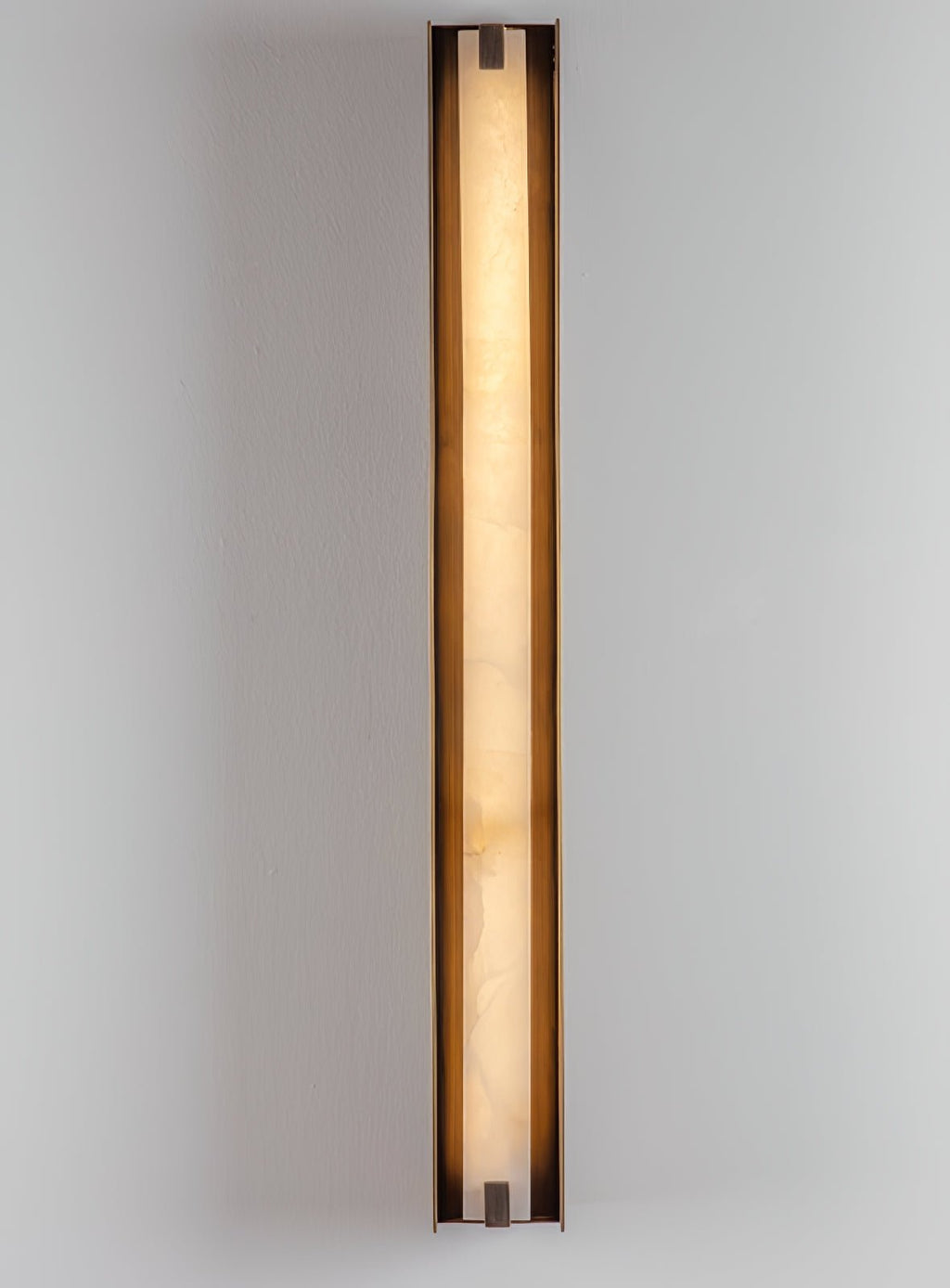 Applique murale moderne Solvi en Albâtre Bronze et blanc