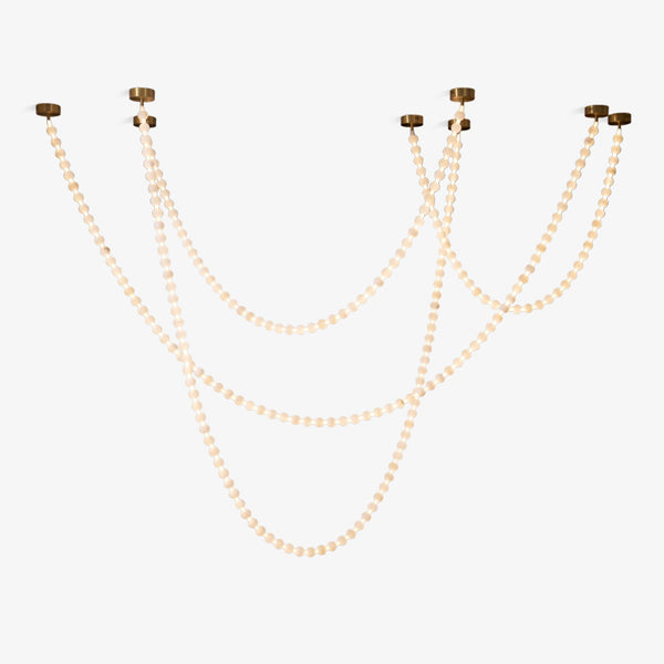 Miska Modern Alabaster Chandelier, Gold and White