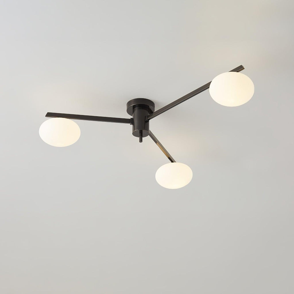 Plafonnier moderne Volund en Albâtre Noir et blanc