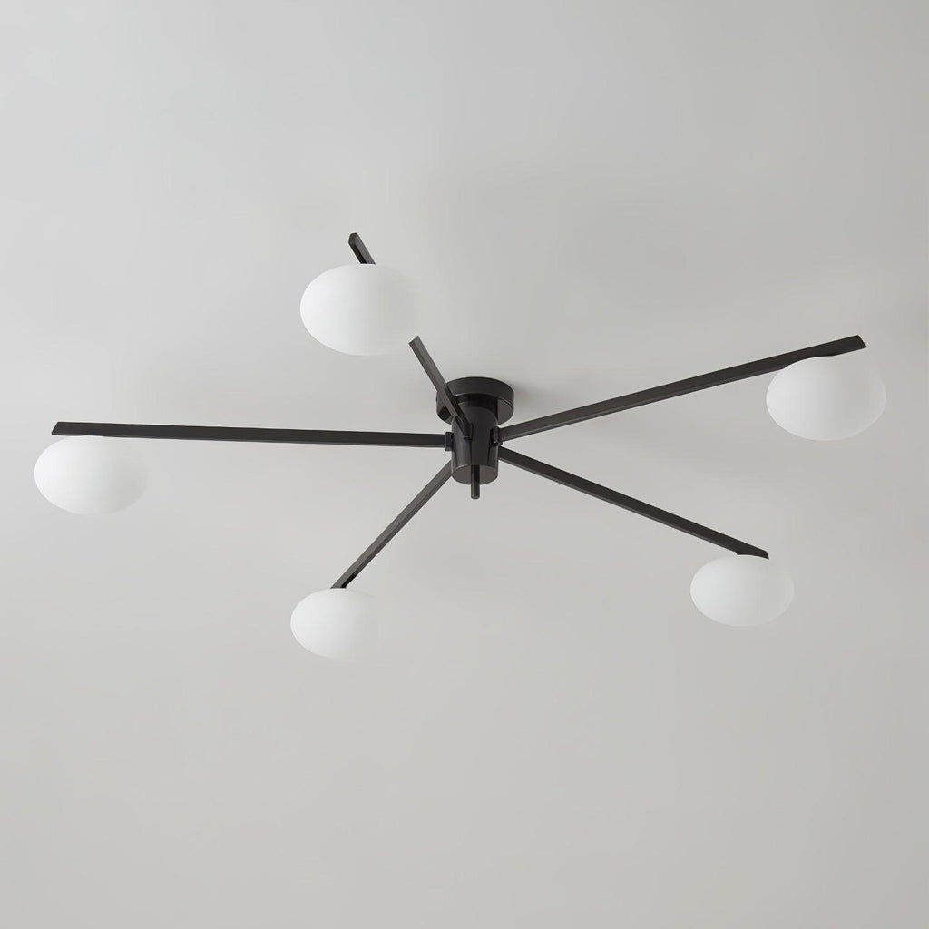 Plafonnier moderne Volund en Albâtre Noir et blanc