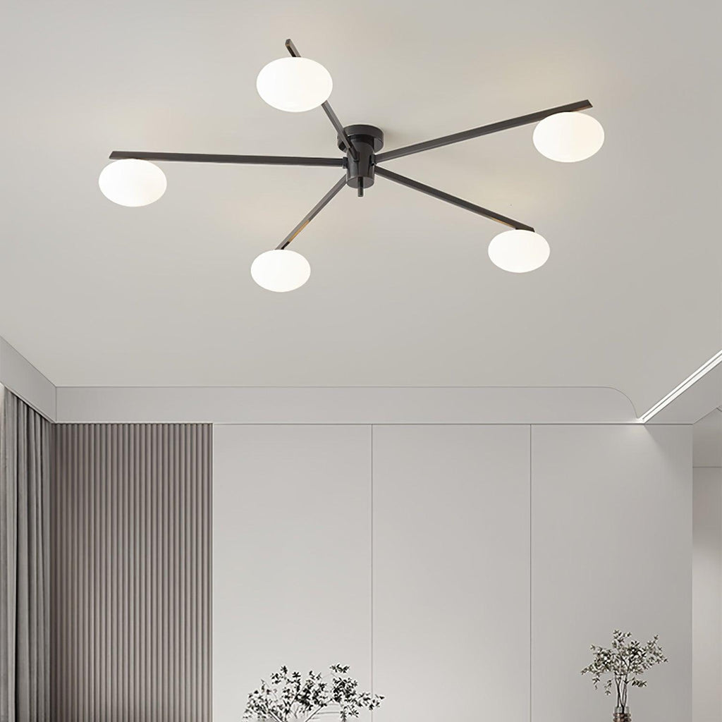 Plafonnier moderne Volund en Albâtre Laiton et blanc
