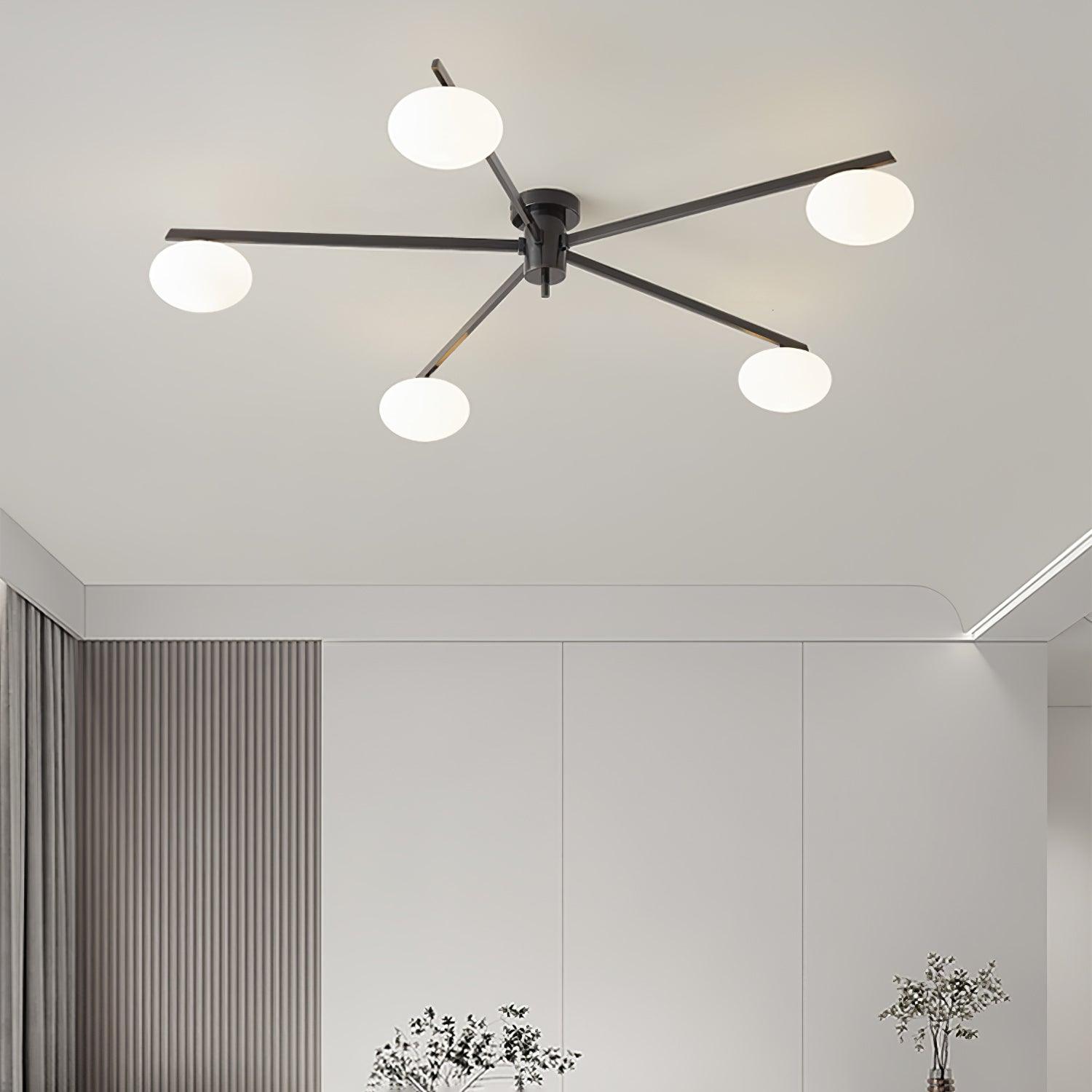 Plafonnier moderne Volund en Albâtre Laiton et blanc