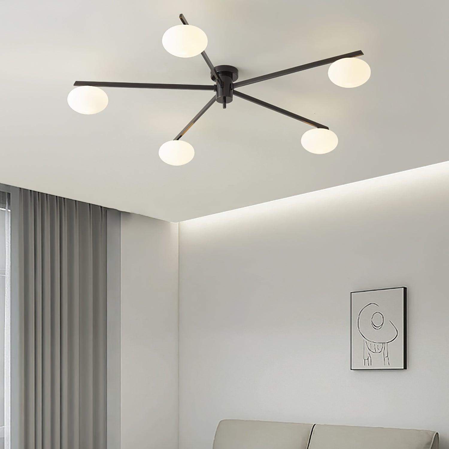 Plafonnier moderne Volund en Albâtre Laiton et blanc