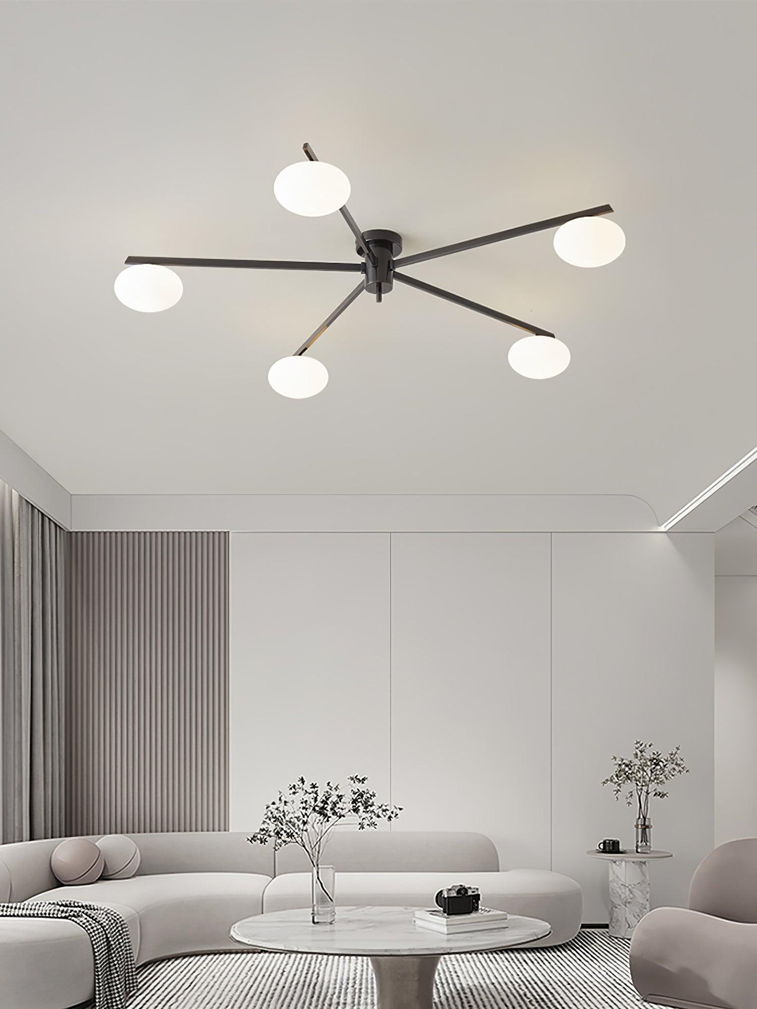 Plafonnier moderne Volund en Albâtre Noir et blanc