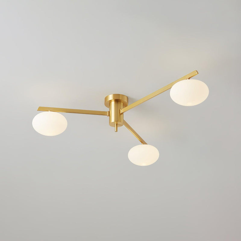 Plafonnier moderne Volund en Albâtre Laiton et blanc