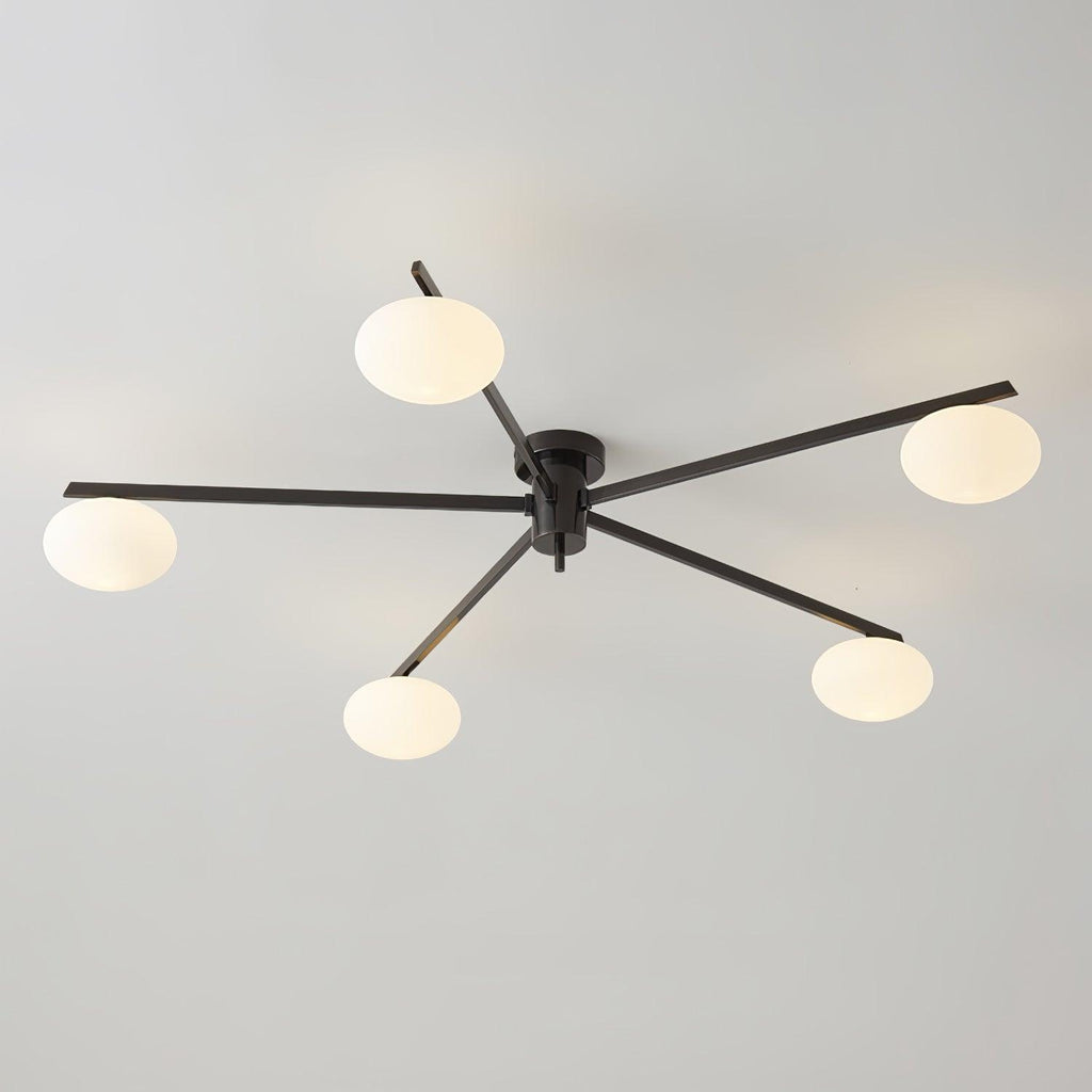 Plafonnier moderne Volund en Albâtre Noir et blanc