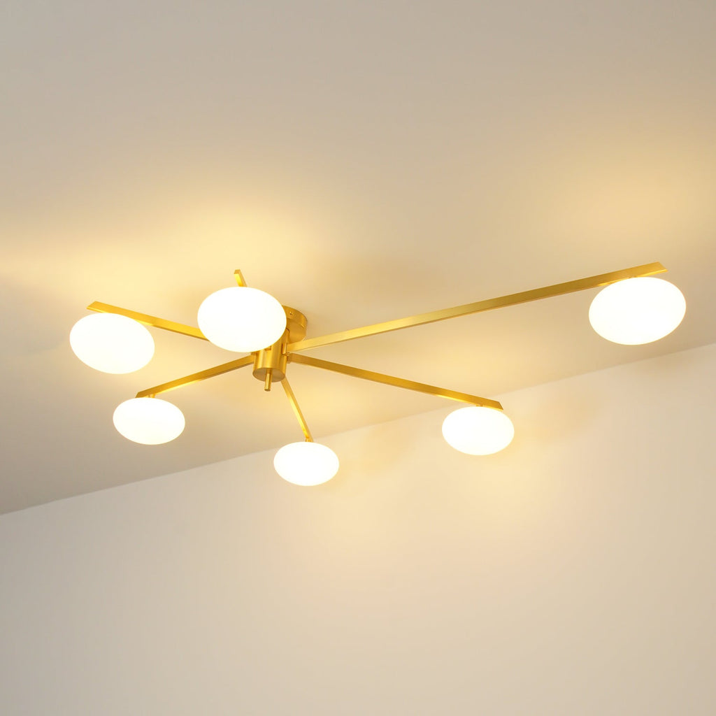 Plafonnier moderne Volund en Albâtre Laiton et blanc