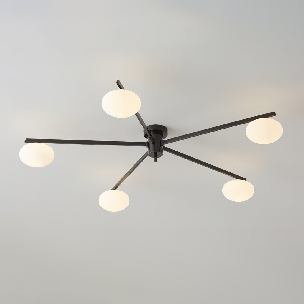 Plafonnier moderne Volund en Albâtre Noir et blanc