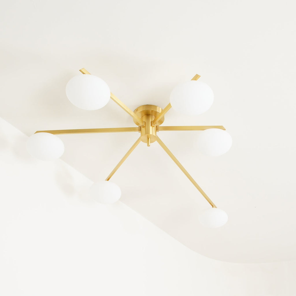 Plafonnier moderne Volund en Albâtre Laiton et blanc