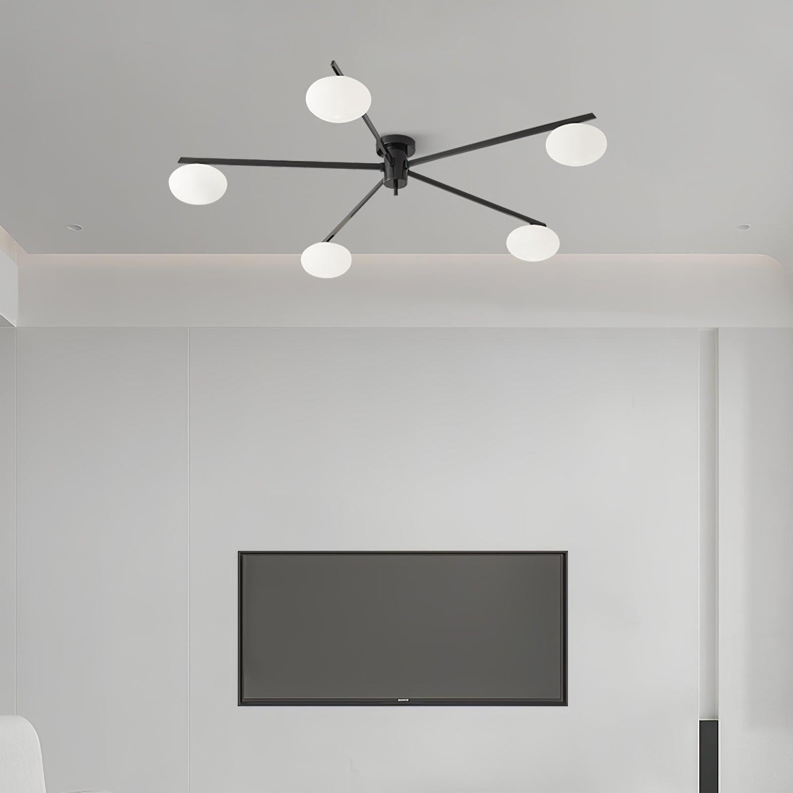Plafonnier moderne Volund en Albâtre Laiton et blanc