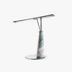 Lampe à poser moderne Volund en Métal, Marbre Nickel satiné