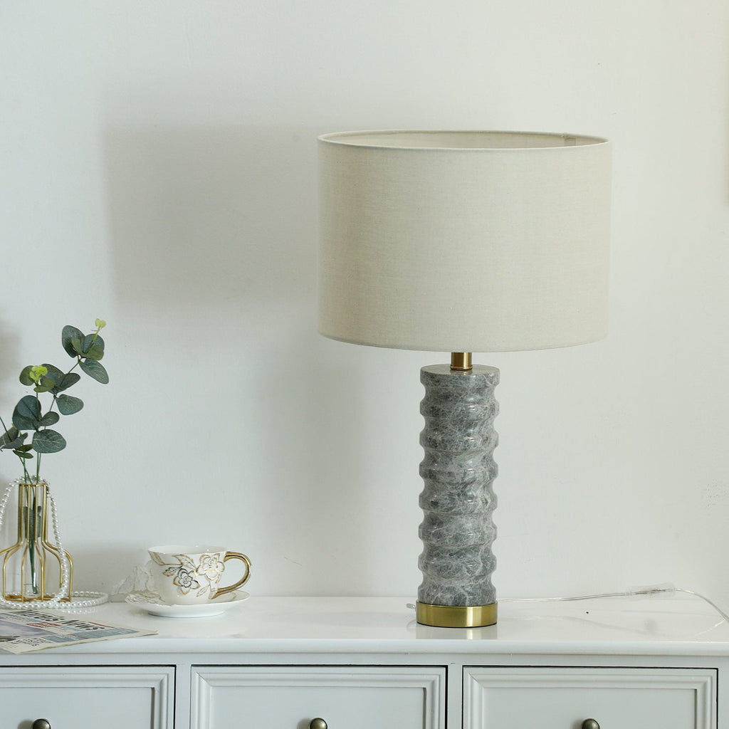 Lampe à poser moderne Folmar en Marbre Gris et blanc