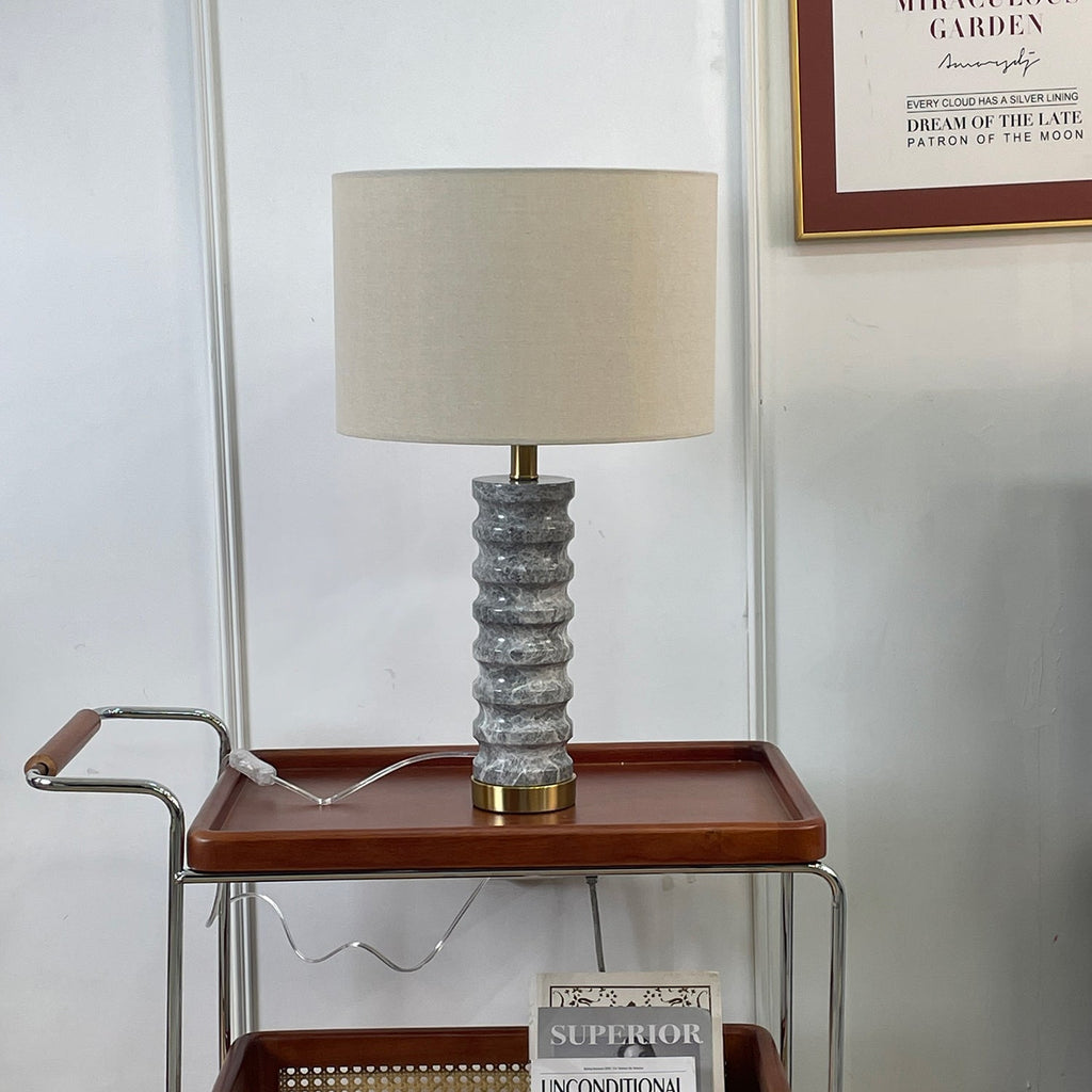 Lampe à poser moderne Folmar en Marbre Gris et blanc