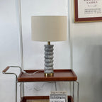 Lampe à poser moderne Folmar en Marbre Gris et blanc