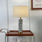 Lampe à poser moderne Folmar en Marbre Gris et blanc