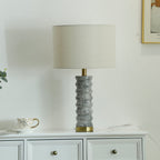 Lampe à poser moderne Folmar en Marbre Gris et blanc