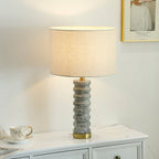 Lampe à poser moderne Folmar en Marbre Gris et blanc