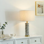 Lampe à poser moderne Folmar en Marbre Gris et blanc