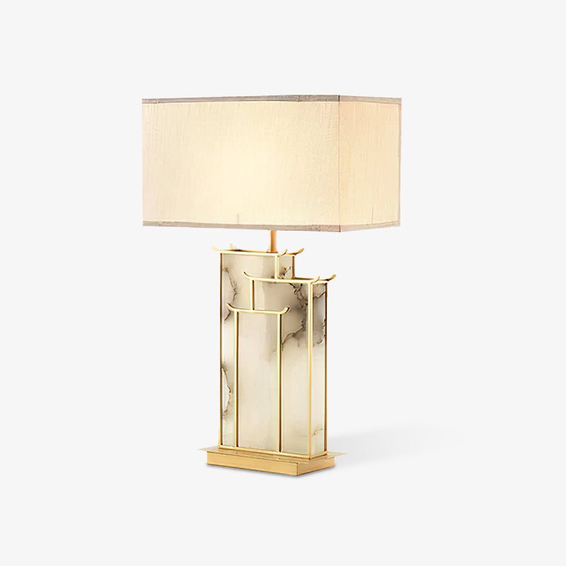 Lampe à poser moderne Hannes en Albâtre Doré et blanc