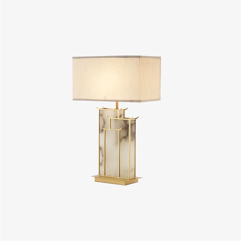 Lampe à poser moderne Hannes en Albâtre Doré et blanc