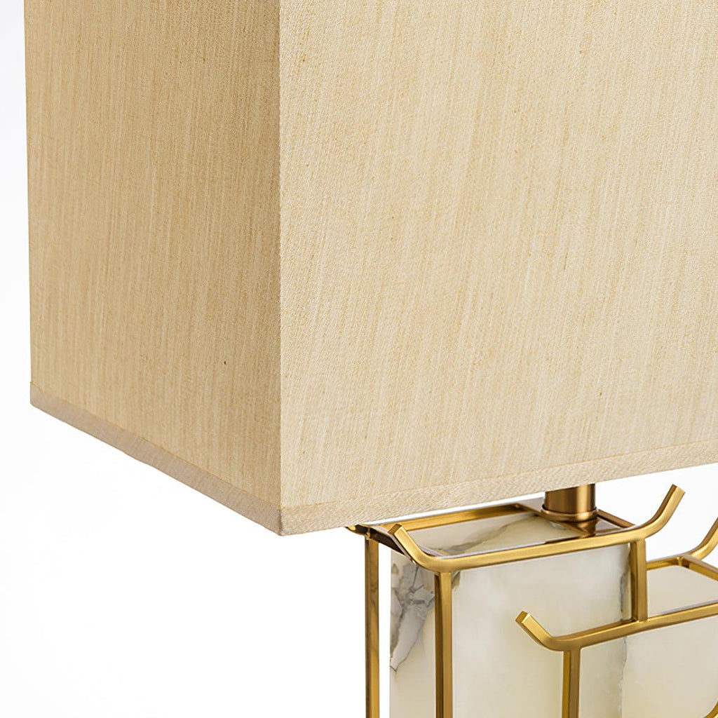 Lampe à poser moderne Hannes en Albâtre Doré et blanc