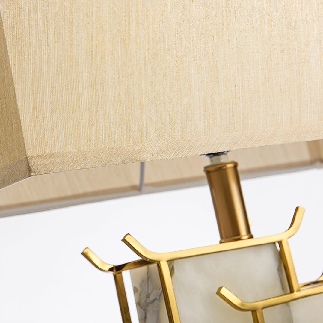 Lampe à poser moderne Hannes en Albâtre Doré et blanc