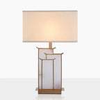 Lampe à poser moderne Hannes en Albâtre Doré et blanc